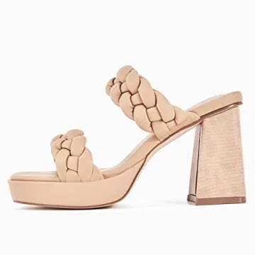 Coutgo Women's Platform Chunky Heels for Summer