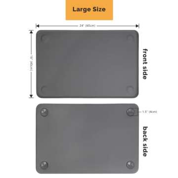 Canple Dog Food Mat, Dog Bowl Mat for Food and Water Raised Edges, Non Slip Strong Suction Cups Dog Feeding Mats for Floors Waterproof ,Cats and Dogs Food Placemat Tray, Made with Food Grade Silicone