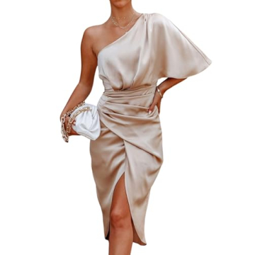 CUPSHE Women Satin Dress – Elegant High Low Cocktail Dress