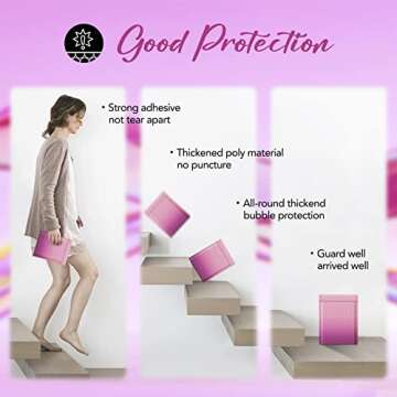 Fuxury Opaque Bubble Mailers 6x10 Inch 100 Pack, Gradient Pink Cute Design Padded Envelopes,Strong Adhesion Pattern Bubble Shipping Envelopes for Mailing Jewelry,Makeup #0 Thick Bubble Padded Mailer