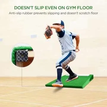 Portable Pitching Mound for Baseball Pitchers Mound Baseball for Backyard Practice with Antifade Turf and Regulation Size Pitching Rubber 30 x 30 x 4 Inch