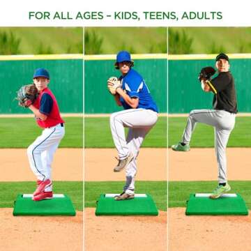 Portable Pitching Mound for Baseball Pitchers Mound Baseball for Backyard Practice with Antifade Turf and Regulation Size Pitching Rubber 30 x 30 x 4 Inch