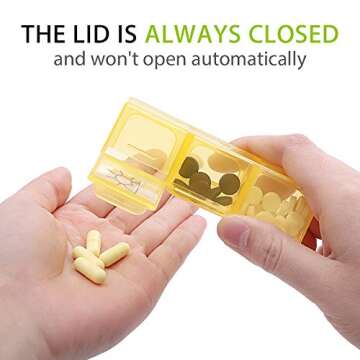 Weekly Pill Organizer(3-Times-A-Day), 7 Day Pill Box, Portable Travel Prescription & Medication Pill Case, Vitamin Fish Oil Compartments Container