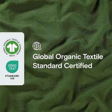 Sijo Stone Washed Organic French Linen Bed Sheet Set, GOTS Certified Organic, Best Cooling Linen Sheet Award by Sleep Foundation, 4 Piece - 2 Pillowcases, 1 Fitted and 1 Flat (Forest, King)