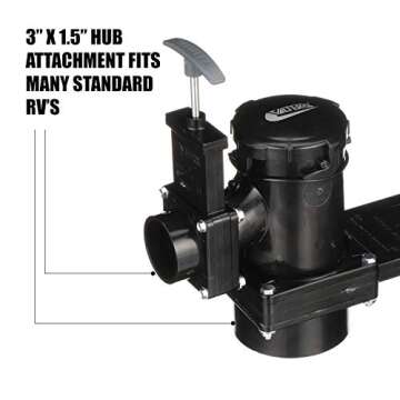 Valterra San Tee Double Rotating Valve, Mess-Free Waste Valve for RV's, Campers, Trailers, 3" x 1.5"...