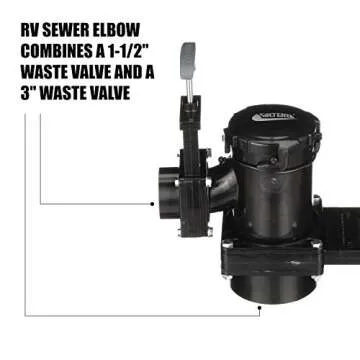 Valterra San Tee Double Rotating Valve, Mess-Free Waste Valve for RV's, Campers, Trailers, 3" x 1.5" Hub