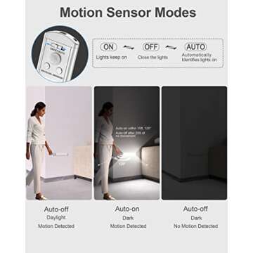 Olalits Under Cabinet Lights Motion Sensor: 90 LEDs Magnetic Under Cabinet Lighting 2500mah, 3 Colors 11.8inch Rechargeable Led Closet Light Counter Lights for Kitchen/Cabinet/Wardrobe/Stairway