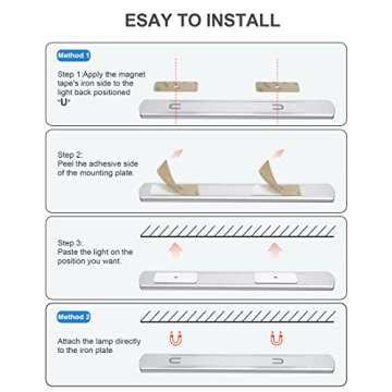 Olalits Under Cabinet Lights Motion Sensor: 90 LEDs Magnetic Under Cabinet Lighting 2500mah, 3 Colors 11.8inch Rechargeable Led Closet Light Counter Lights for Kitchen/Cabinet/Wardrobe/Stairway