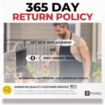 FOXEL Non Serrated Steak Knives Set of 4 - Rust Resistant