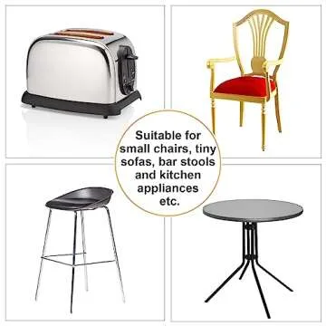 24 Pcs Chair Sliders 1/2 Inch Small Furniture Sliders for Carpet Round Furniture Glide Teflon,Adhesive Chair Carpet Sliders Tiny Furniture Mover Sliders