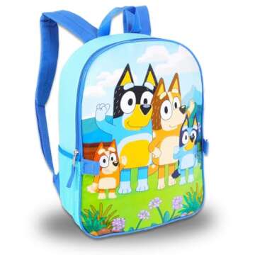 Disney Bluey Backpack and Lunch Bag Set - Bundle with 16” Bluey School Bag, Bluey Lunch Box, Water...