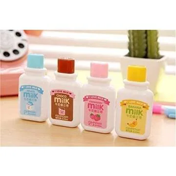 Kasmena 4PCS Milk Bottle Style Correction Tape (Random Color)