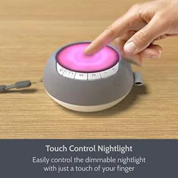 Portable Sound Machine for Adults and Babies with 15 Sleep Sounds, Nightlight and Rechargeable Battery, White Noise Machine for Sleeping Baby, Noise Cancelling Machine with Rain Sounds and Brown Noise