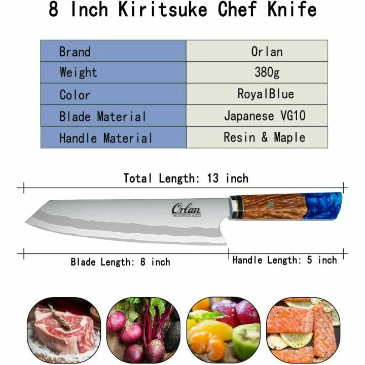 Professional Kiritsuke Chef Knife - 8" Damascus Steel