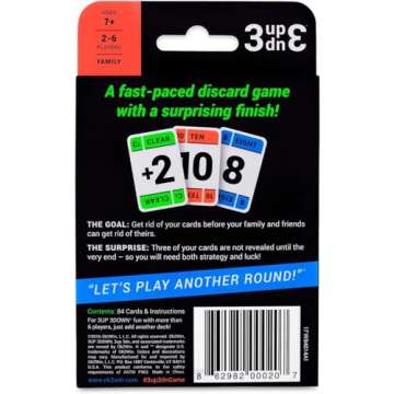 Ok2Win 3UP 3DOWN Card Game - Fast-Paced Easy-to-Learn Family Fun for Ages 7+
