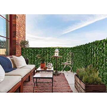 DearHouse 118x39.4in Artificial Ivy Privacy Fence Wall Screen, Artificial Hedges Fence and Faux Ivy ...
