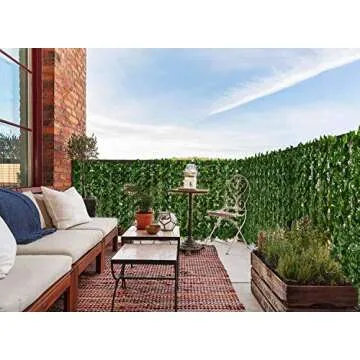 DearHouse 118x39.4in Artificial Ivy Privacy Fence Wall Screen, Artificial Hedges Fence and Faux Ivy ...