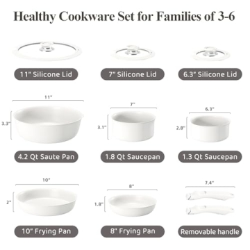 Bazova Healthy Ceramic Cookware Set for Nonstick Cooking