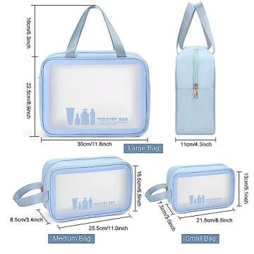 MAANGE Toiletry Bag for Women Men, Translucent Waterproof Makeup Cosmetic Bag Travel Organizer for A...