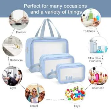 MAANGE Toiletry Bag for Women Men, Translucent Waterproof Makeup Cosmetic Bag Travel Organizer for Accessories, Toiletries