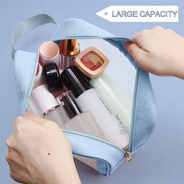 MAANGE Toiletry Bag for Women Men, Translucent Waterproof Makeup Cosmetic Bag Travel Organizer for Accessories, Toiletries