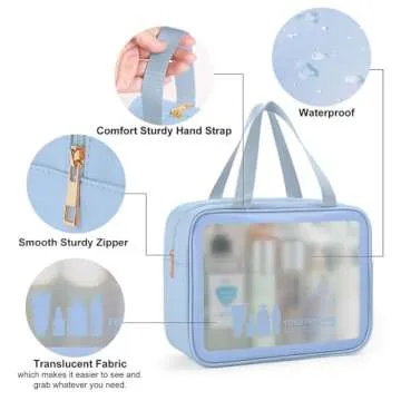 MAANGE Toiletry Bag for Women Men, Translucent Waterproof Makeup Cosmetic Bag Travel Organizer for Accessories, Toiletries