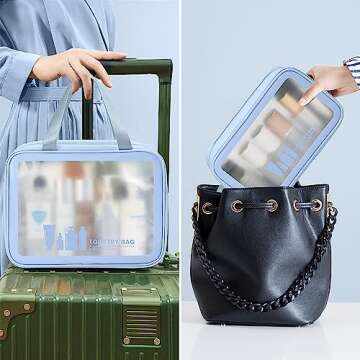 MAANGE Toiletry Bag for Women Men, Translucent Waterproof Makeup Cosmetic Bag Travel Organizer for Accessories, Toiletries
