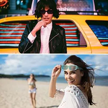 URATOT 6 Pack Vintage Rectangle Sunglasses for Women