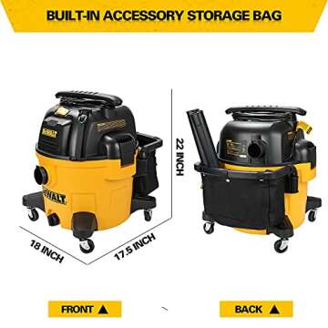 DEWALT 4 in 1 Poly Wet/Dry Vacuum DXV09PA 9 Gallon Professional Shop Vacuum, 5 HP Power with Attachments