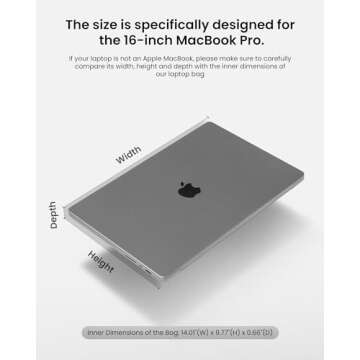 tomtoc 360 Protective Laptop Case for 16-inch MacBook Pro M4/M3/M2/M1 2024-2019, Water-Resistant Lap...