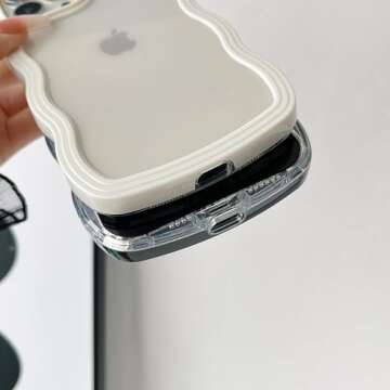 Caseative for iPhone 13 Pro Max Case, Cute Curly Wave Frame Shape Shockproof Soft Compatible with iPhone Case (Pink,iPhone 13 Pro Max)