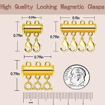 OHINGLT Necklace Layering Clasps - Magnetic Tube Slide Lock Connectors for Jewelry