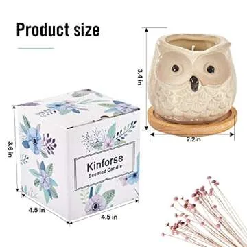 Kinforse Scented Candles Gifts for Women, Birthday Presents for Women,Owl Gifts for Women Sweet Orange Candle, Best Friend Unique Happy Birthday Bath Candle Set Gift Ideas