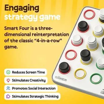 GiiKER Smart Four, 3D AI-Powered 4 in a Row Game, Strategy Board Games with Integrated Referee for 1...