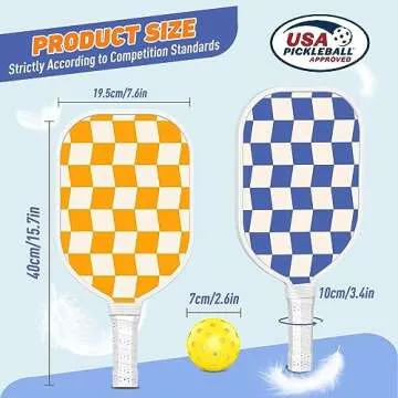 Sprypals Lightweight Pickleball Paddle Set, 4 Paddles & Balls