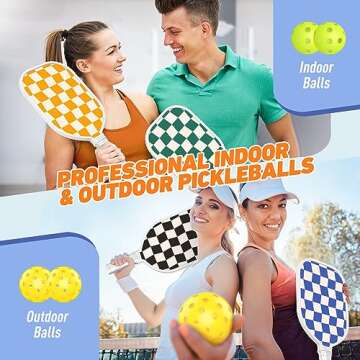 Pickleball Paddles Set USAPA Approved, Lightweight and Durable with Unique Design, USAPA Approved Pickleball Paddles Set of 4, 4 Pickleball Balls, Pickleball Bag, Pickleball Paddles