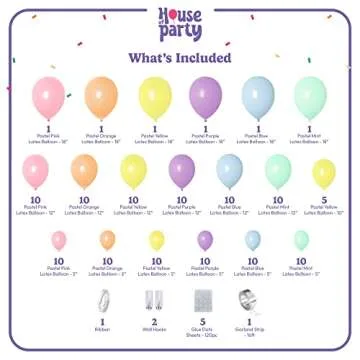 HOUSE OF PARTY 140PCS Pastel Rainbow Balloon Arch Garland Kit - Balloon Arch Kit-Birthday Balloons, ...