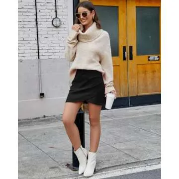 Vetinee Women's Tulip Hem Shirred Washed Casual Bodycon Short Jean Denim Skirt True Black Large Fits Size 12 Size 14