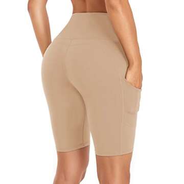 Stylish Oalka Women's High Waist Workout Running Shorts with Pockets