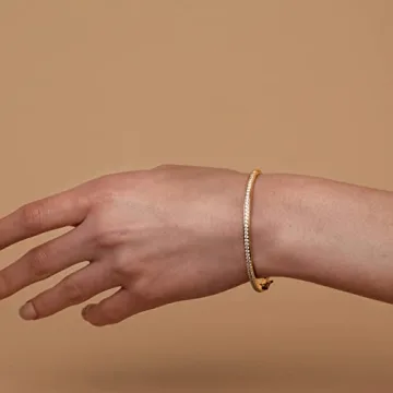 Elegant PAVOI Tennis Bracelet with Gold Plating and Zirconia