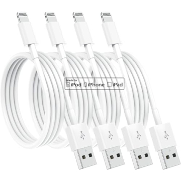 Susnwere Apple MFi Certified Charging Cables 6ft 4 Pack