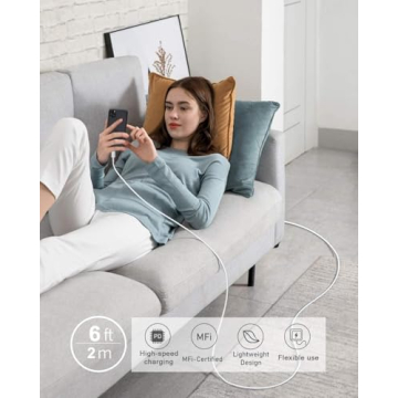 Susnwere Apple MFi Certified Charging Cables 6ft 4 Pack