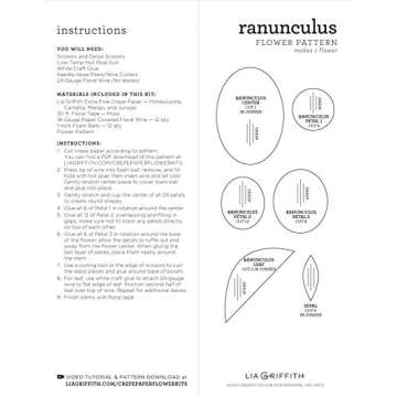 Lia Griffith Crepe Paper Kit for Ranunculus Flowers