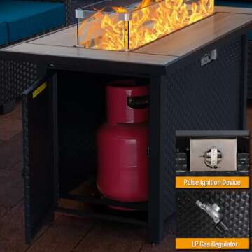 Stylish 45 Inch Fire Table 60000 BTU for Outdoor Use