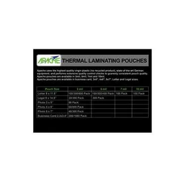 Apache Laminating Pouches 600 Pack for Document Preservation