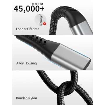 Durable 6 Inch iPhone Charging Cable, MFi Certified