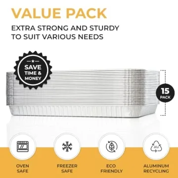 Durable Aluminum Cookie Pans (15 Pack) for All Occasions