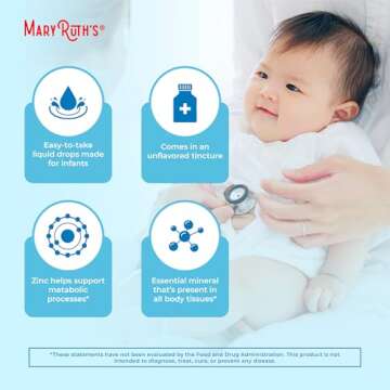 MaryRuth Organics Infant Liquid Ionic Zinc with Organic Glycerin, Zinc Sulfate for Immune Support, Vegan, Formulated for Ages 0-12 Months, 1 Month Supply, 2 Fl Oz