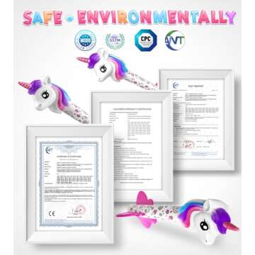 beefunni Unicorn Rocket Launcher for Kids, 4 Unicorn Outdoor Toys for Girls, Christmas Birthday Unicorn Gifts for Girls Ages 2 3 4 5 6 7 8 Years Old, Fun Unicorn Toys for Kids Ages 2-4-6 Years Old