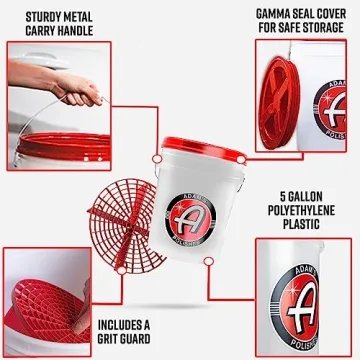 Adam's Grit Guard Wash Bucket 5 Gallon - Perfect for Car Care